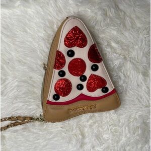 Betsey Johnson Pizza Slice Slice Baby Wristlet Bag Clutch Pepperoni D
